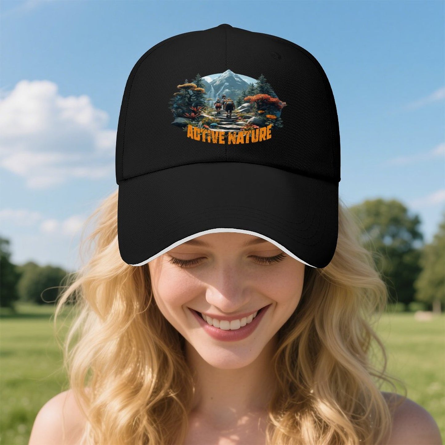 Baseball Cap for Men Women Curved Visor Sandwich