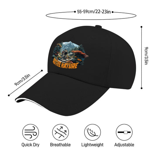 Baseball Cap for Men Women Curved Visor Sandwich