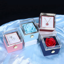 Carica l&#39;immagine nel visualizzatore di Gallery, Rotating Soap Flower Rose Gift Box Creative Rotating Rose Jewelry Packaging Box Valentine&#39;s Day Gift For Women
