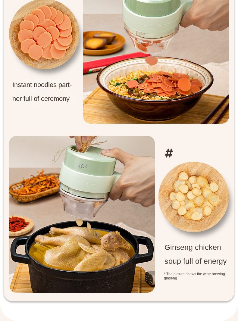 New Gatling Vegetable Cutter Wireless Electric Garlic Mud Artifact Garlic Masher Automatic Garlic Press Garlic Pull Garlic Mixer