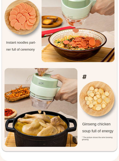 New Gatling Vegetable Cutter Wireless Electric Garlic Mud Artifact Garlic Masher Automatic Garlic Press Garlic Pull Garlic Mixer