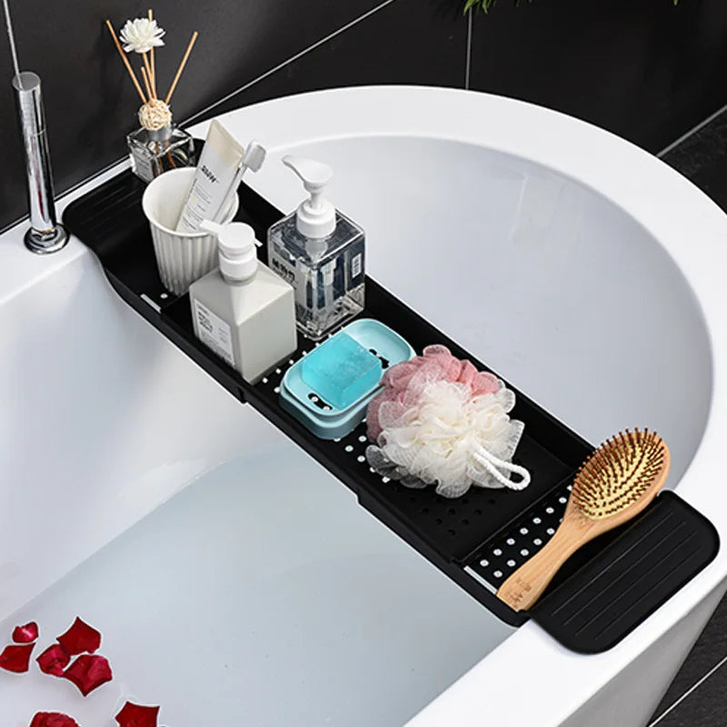 Bathtub Storage Rack Bath Tray Shelf Shower Tub Bathroom Tools Makeup Towel Organizer Plastic Kitchen Sink Drain Holder Shelf|Bathroom Shelves|   - AliExpress