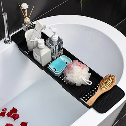 Bathtub Storage Rack Bath Tray Shelf Shower Tub Bathroom Tools Makeup Towel Organizer Plastic Kitchen Sink Drain Holder Shelf|Bathroom Shelves|   - AliExpress