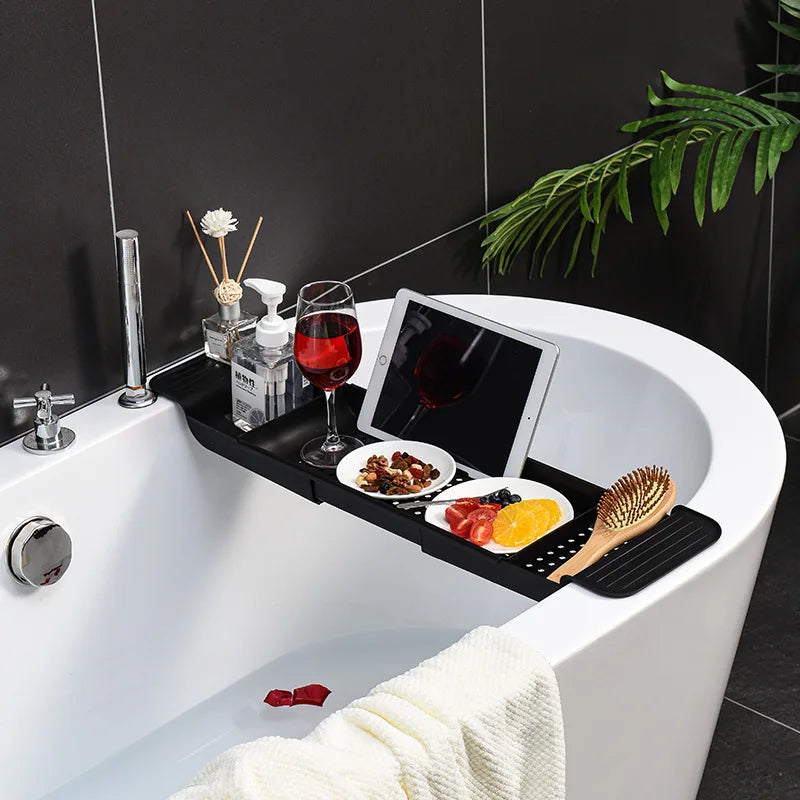 Bathtub Storage Rack Bath Tray Shelf Shower Tub Bathroom Tools Makeup Towel Organizer Plastic Kitchen Sink Drain Holder Shelf|Bathroom Shelves|   - AliExpress
