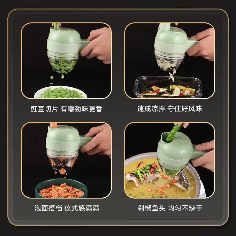 Gatling Vegetable Cutter Multi-functional Household Cordless Electric Handheld Garlic Mince Diced Minced Meat Cooking Machine Kitchen Artifact