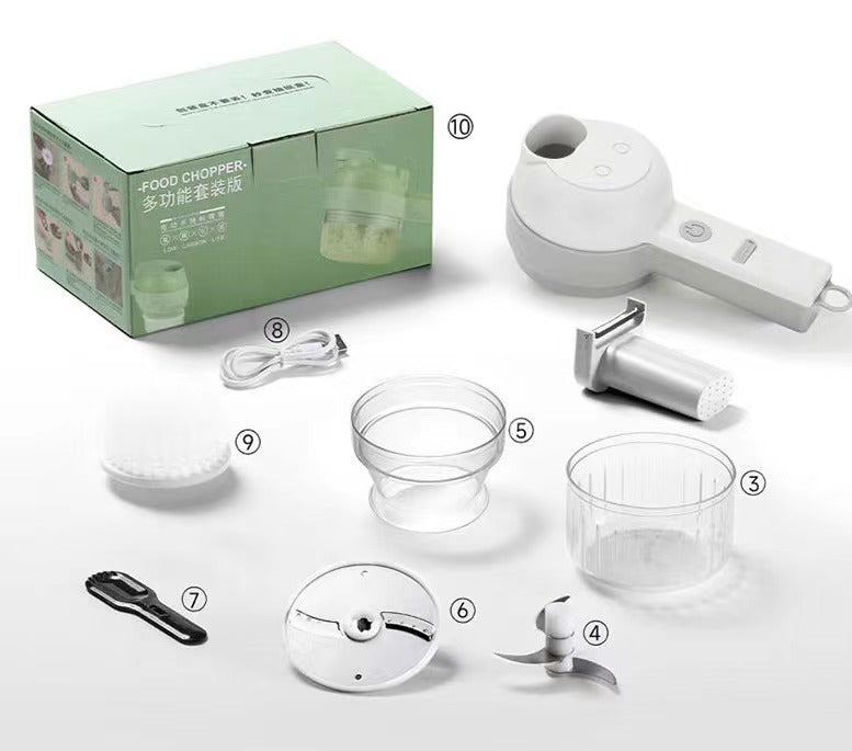 Gatling Vegetable Cutter Multi-functional Household Cordless Electric Handheld Garlic Mince Diced Minced Meat Cooking Machine Kitchen Artifact