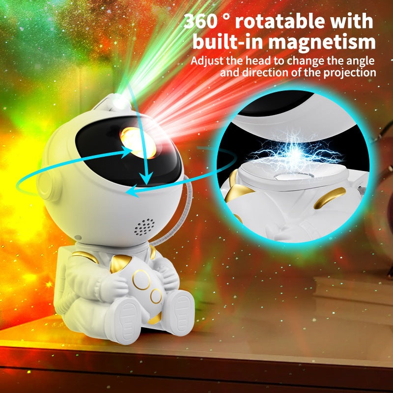 New Rocket-hugging Starry Sky Light Projector, Filled With Starry Sky Atmosphere, Creative Astronaut Laser Starry Sky Projection Lamp