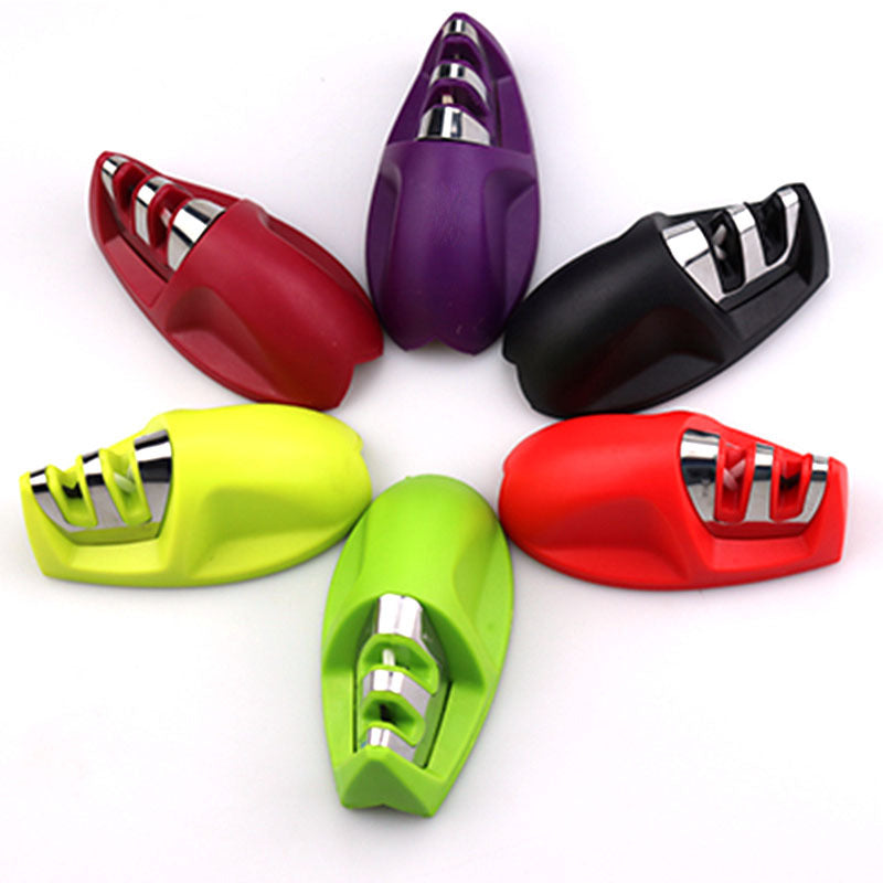 Mini Mouse Sharpener Household Portable Two-Segment Ceramic Tungsten Steel Quick Sharpener Knife Sharpener