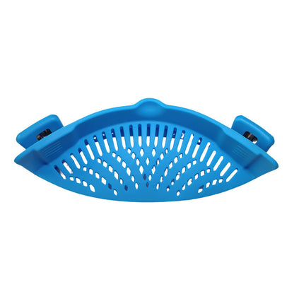 Kitchen Tools Fruit Clamping Drain Basket Noodle Filter Anti-spill Leakage Pot Side Silicone Drainer