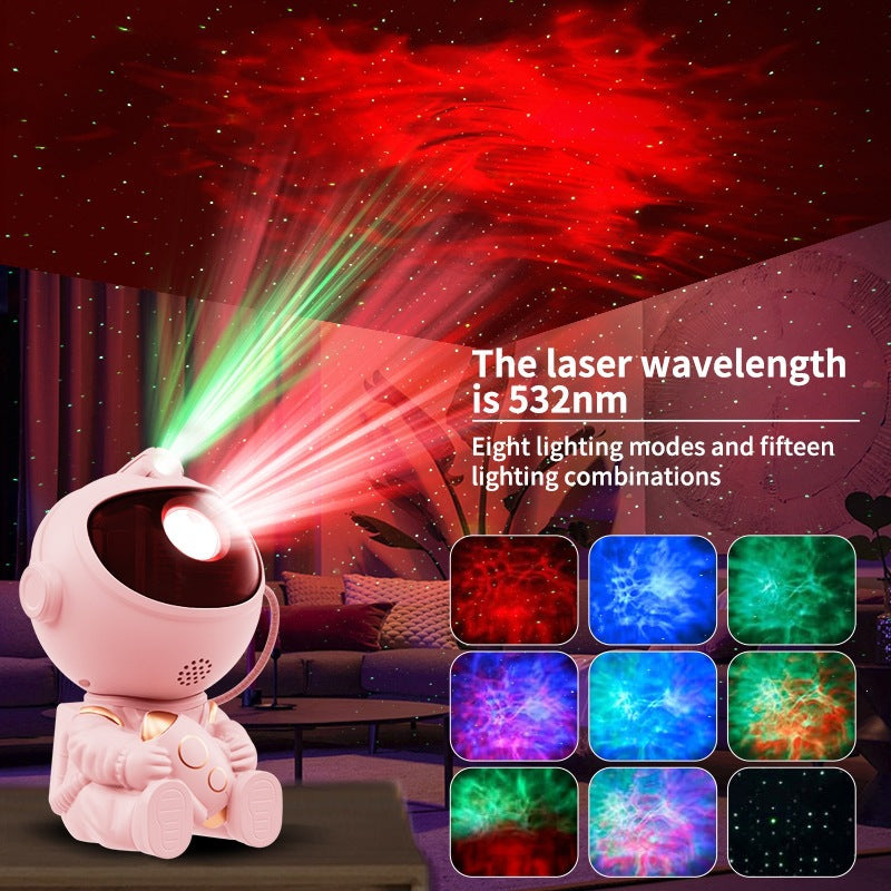 New Rocket-hugging Starry Sky Light Projector, Filled With Starry Sky Atmosphere, Creative Astronaut Laser Starry Sky Projection Lamp