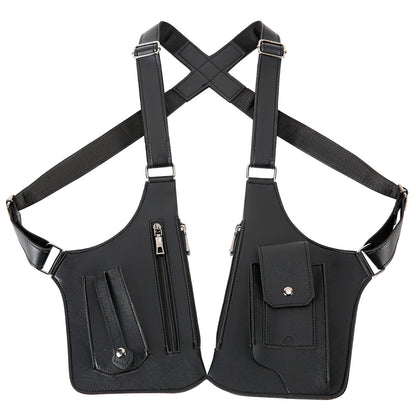 Men's Bag, Fashionable Chest Bag, Outdoor Bag, Leather Strap, Underarm Shoulder Bag, Sports And Leisure Crossbody Bag, Men's Bag, Vest Bag