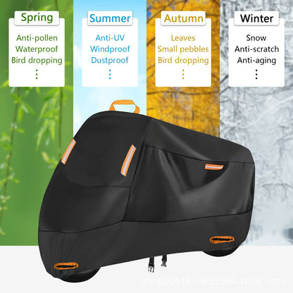 Motorcycle Cover Rainproof Sunscreen 210D Car Jacket Cover Thickened Oxford Cloth Dust Cover Built-in Anti-theft Buckle Car Jacket Cover