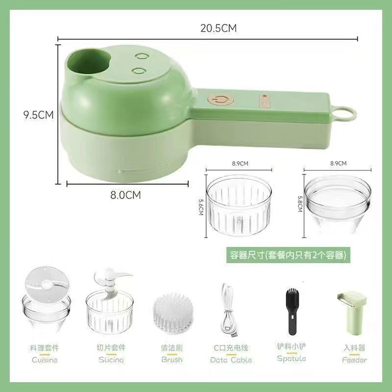Gatling Vegetable Cutter Multi-functional Household Cordless Electric Handheld Garlic Mince Diced Minced Meat Cooking Machine Kitchen Artifact