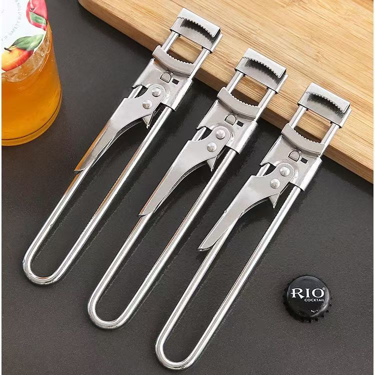 New Stainless Steel Bottle Opener Adjustable Can Opener Multifunctional Kitchen Gadgets Lazy People Labor-saving Can Open