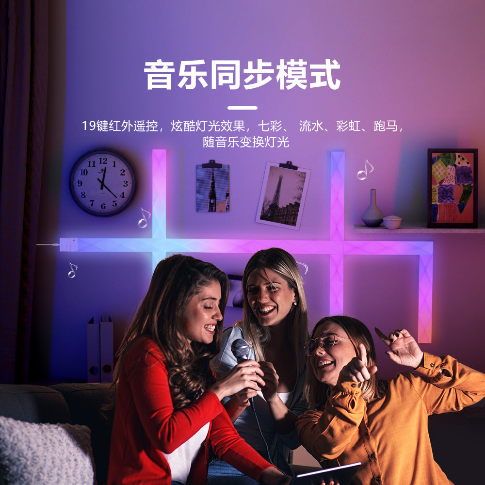 New RGB Magic Color Electric Competition Room Intelligent DIY Splicing Atmosphere Light Strip WiFi Music Indoor Wall Light