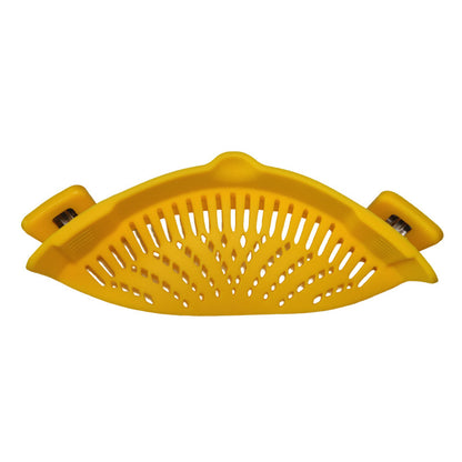 Kitchen Tools Fruit Clamping Drain Basket Noodle Filter Anti-spill Leakage Pot Side Silicone Drainer