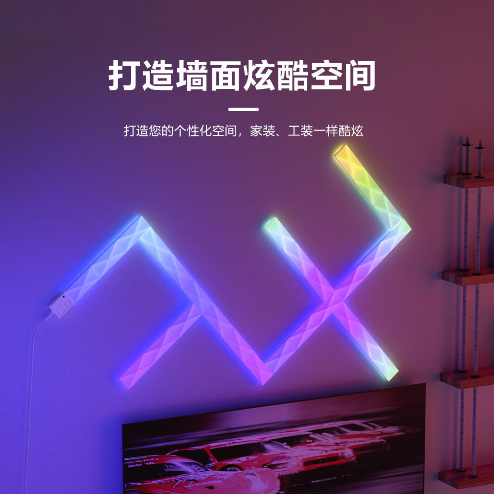 New RGB Magic Color Electric Competition Room Intelligent DIY Splicing Atmosphere Light Strip WiFi Music Indoor Wall Light