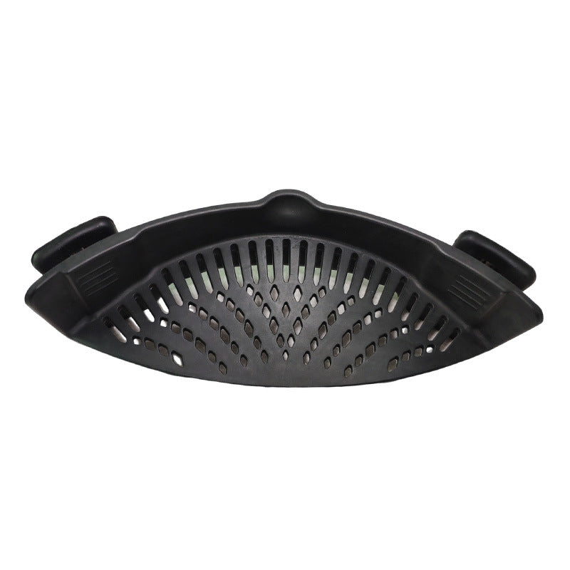Kitchen Tools Fruit Clamping Drain Basket Noodle Filter Anti-spill Leakage Pot Side Silicone Drainer