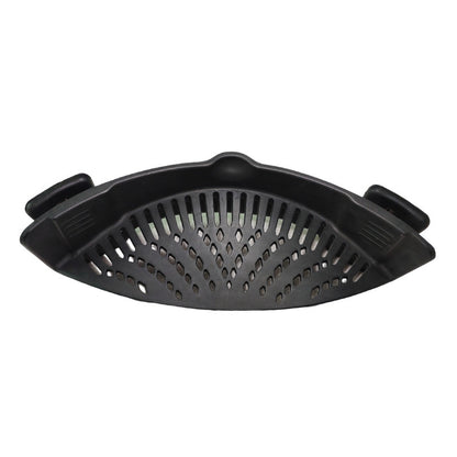 Kitchen Tools Fruit Clamping Drain Basket Noodle Filter Anti-spill Leakage Pot Side Silicone Drainer