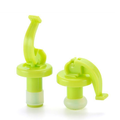 Plastic Red Wine Corks Manually Press Down Wine Corks 2 Pack Creative Silicone Champagne Corks