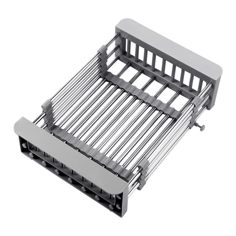 Kitchen Drain Rack Stainless Steel Retractable Sink Rack Shelf Home Tableware Bowl Chopsticks Storage Dish Rack Wholesale