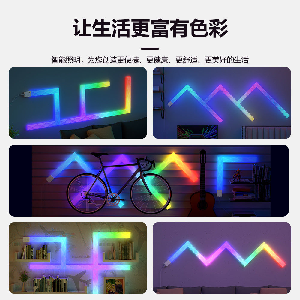 New RGB Magic Color Electric Competition Room Intelligent DIY Splicing Atmosphere Light Strip WiFi Music Indoor Wall Light