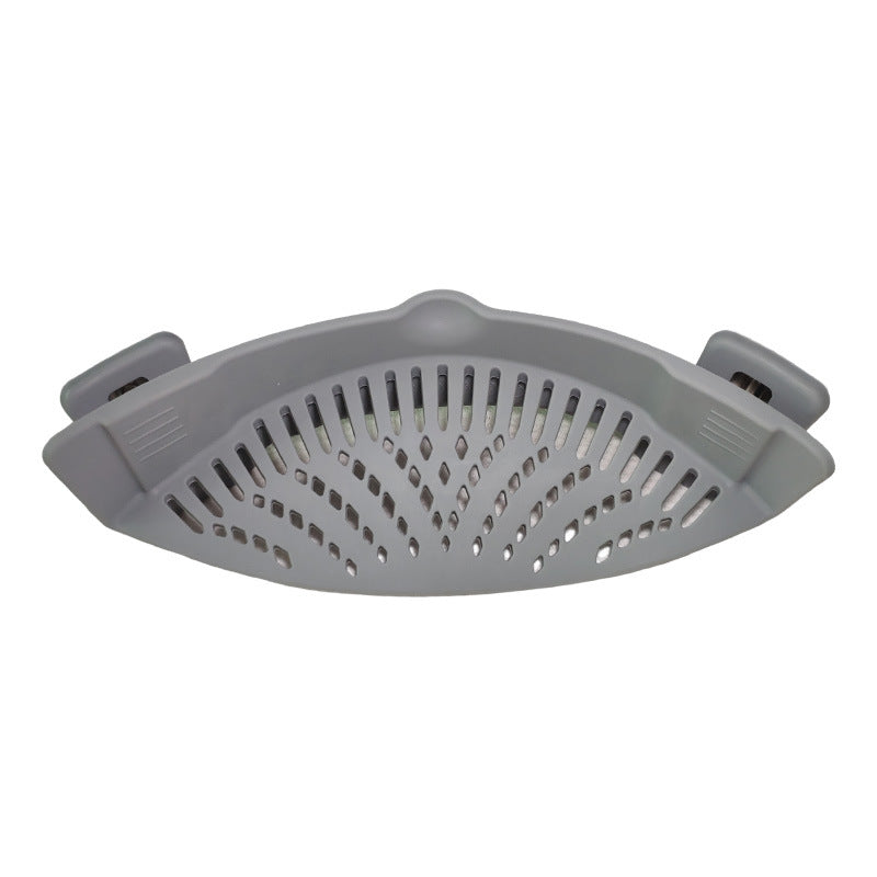 Kitchen Tools Fruit Clamping Drain Basket Noodle Filter Anti-spill Leakage Pot Side Silicone Drainer