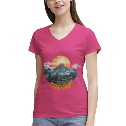 Women's 100% Cotton V‑Neck T‑shirt
