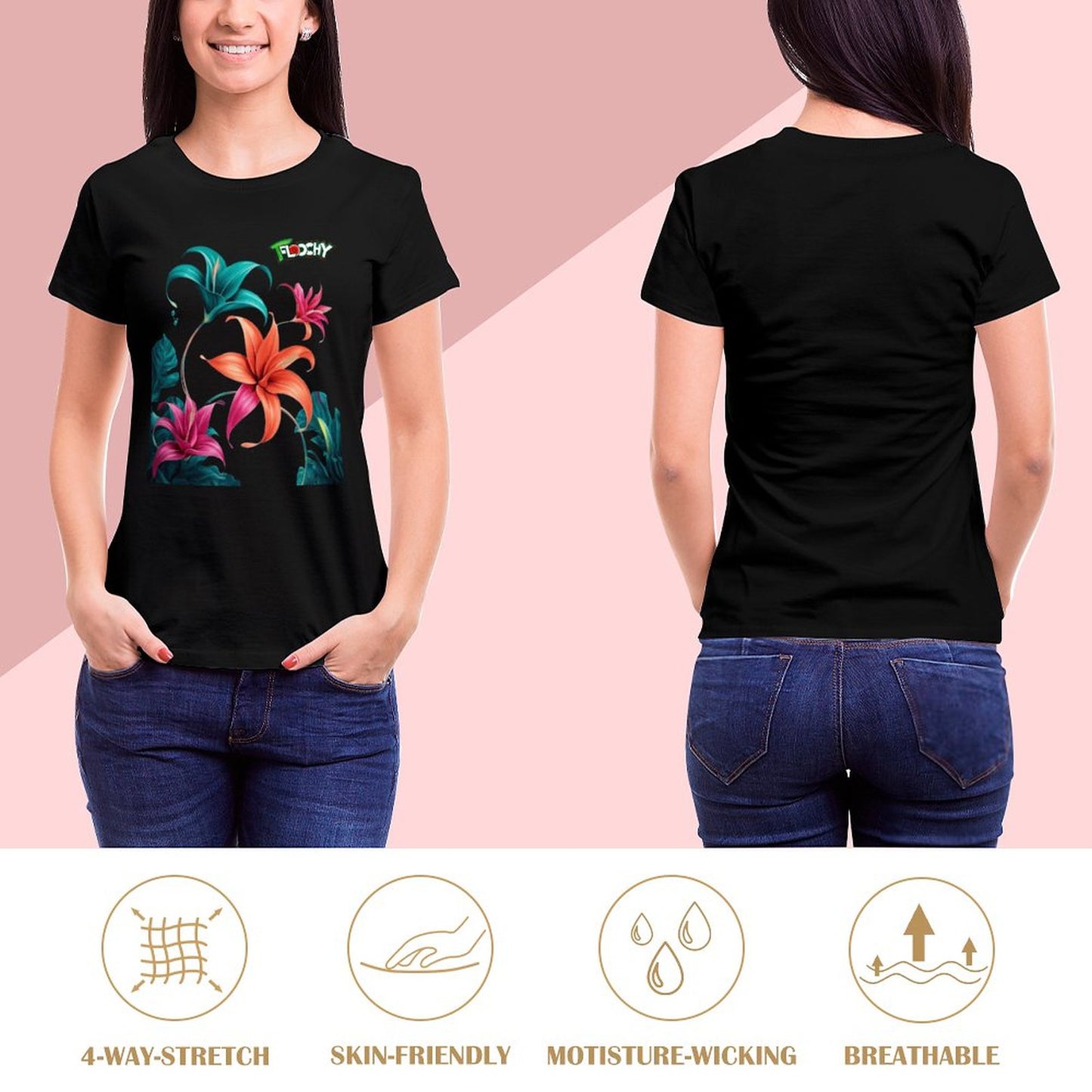 DTG 150gsm T-Shirts for Women-Printed Tees (High Definition & Front Printing)