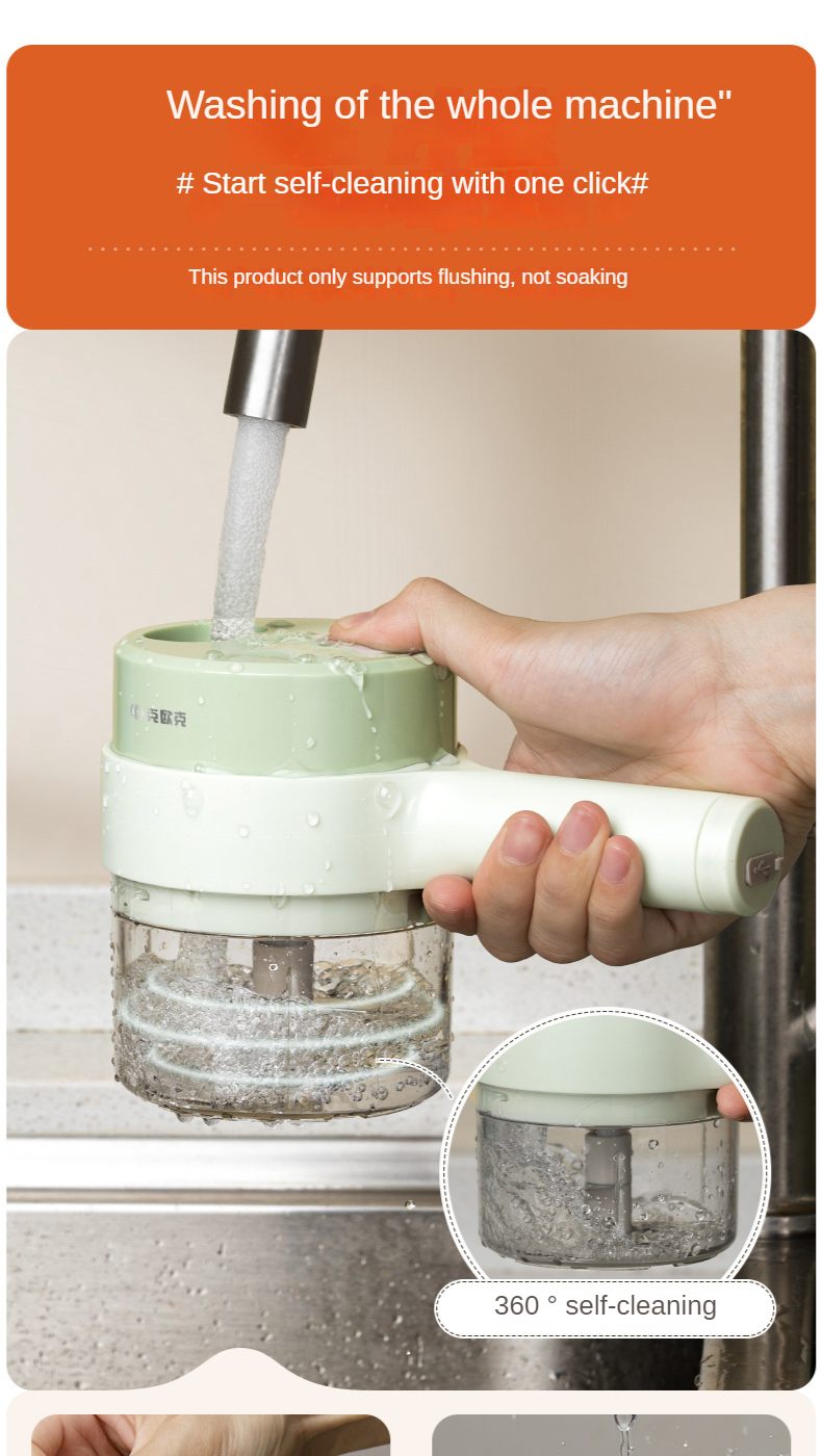 New Gatling Vegetable Cutter Wireless Electric Garlic Mud Artifact Garlic Masher Automatic Garlic Press Garlic Pull Garlic Mixer