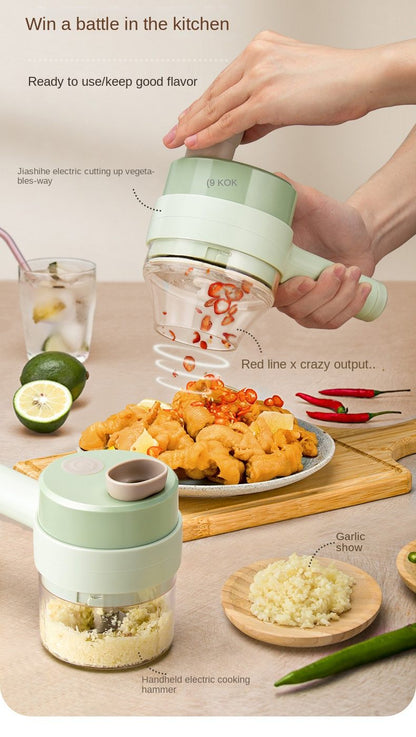 New Gatling Vegetable Cutter Wireless Electric Garlic Mud Artifact Garlic Masher Automatic Garlic Press Garlic Pull Garlic Mixer