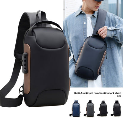 Password Lock Men's Chest Bag