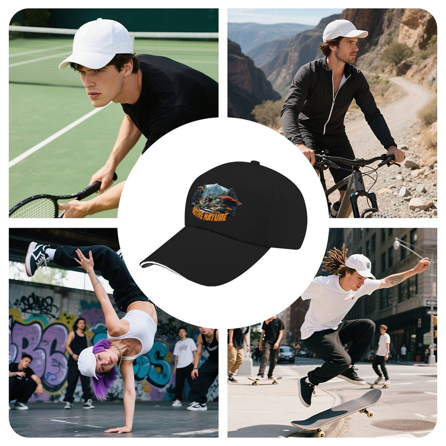 Baseball Cap for Men Women Curved Visor Sandwich